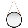 vidaXL Miroir Mural avec Sangle Noir 50 cm