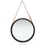 vidaXL Miroir Mural avec Sangle Noir 50 cm