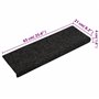 vidaXL Tapis d'Escalier 15 pcs, Protection d'Escalier Antidérapante, Moquette de Marches, Décoration Intérieur, Tissu Aiguilleté