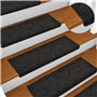 vidaXL Tapis d'Escalier 15 pcs, Protection d'Escalier Antidérapante, Moquette de Marches, Décoration Intérieur, Tissu Aiguilleté
