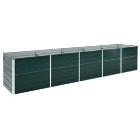 vidaXL Lit Surélevé Pot de Fleurs Bac à Plante Pot de Plante Jardinière Véranda Jardin Balcon Extérieur Acier Galvanisé 400x80x4