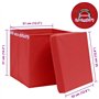 VidaXL Lot de 10 boîtes de rangement avec couvercle Tissu rouge 32 × 32 × 32 cm