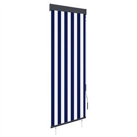 Store Enrouleur extérieur 60x250cm Bleu et Blanc