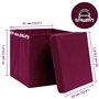 Boîtes de rangement 4 pcs Rouge foncé 32x32x32 cm Tissu