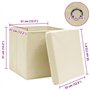 vidaXL Lot de 4 boîtes de rangement avec couvercle Crème 32 x 32 x 32 cm