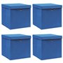 vidaXL 4x Boîtes de Rangement avec Couvercle Bac de Stockage Coffre de Rangement Organisateur Garde-robe Chaussettes Sous-vêteme