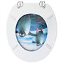 vidaXL 2x Sièges de Toilette avec Couvercle Cuvette Lunette de Toilette Abattant WC Salle de Bain Maison Intérieur MDF Design de