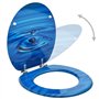 vidaXL 2X Sièges de Toilette avec Couvercle Cuvette Lunette de Toilette Abattant WC Salle de Bain Maison Intérieur MDF Bleu Gout