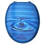 vidaXL 2X Sièges de Toilette avec Couvercle Cuvette Lunette de Toilette Abattant WC Salle de Bain Maison Intérieur MDF Bleu Gout