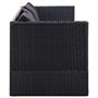VidaXL Canapé de jardin avec coussin et coussin en polyrotin Noir