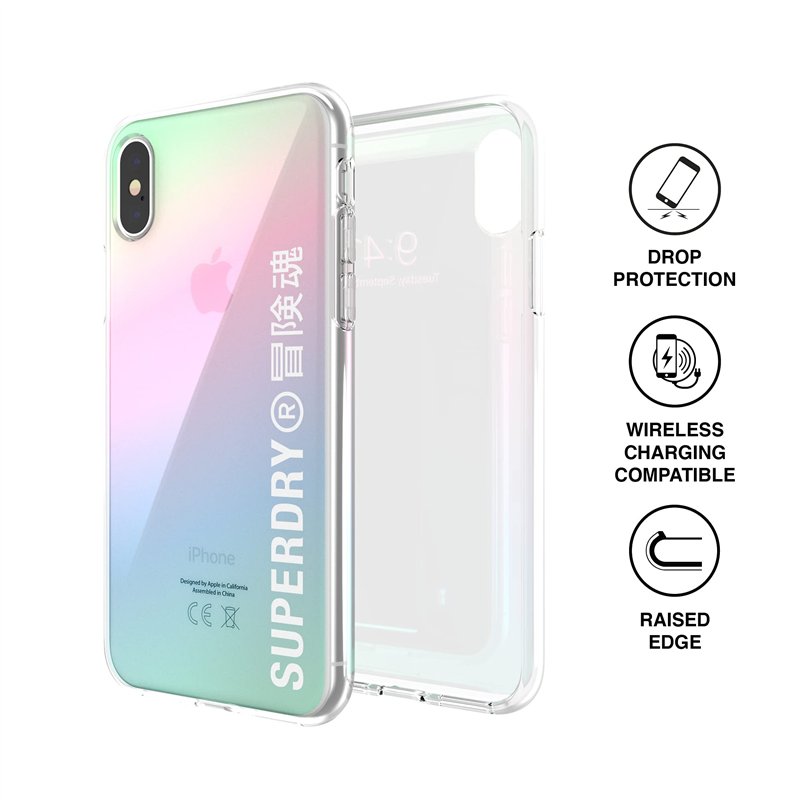 Image secondaire de Superdry Coque de Protection Compatible avec iPhone X, Coque iPhone XS, étui holographique, Coque de Protection Transparente, ho
