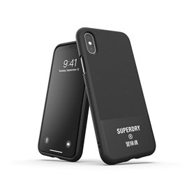 Superdry Coque de Protection en Toile moulée pour iPhone X, Noir