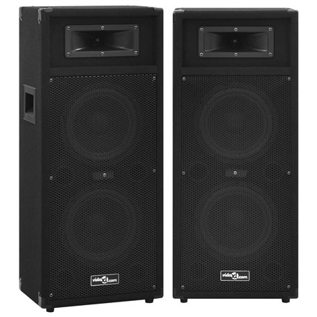 vidaXL Haut-parleurs de scène passifs professionnels Hifi 2pcs noir, scène, boîtier, professionnels