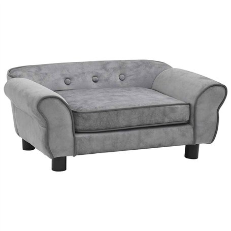 vidaXL Canapé pour Chien Gris 72x45x30 cm Peluche Sofa pour Chat Animaux