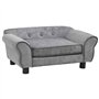 vidaXL Canapé pour Chien Gris 72x45x30 cm Peluche Sofa pour Chat Animaux