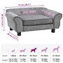 vidaXL Canapé pour Chien Gris 72x45x30 cm Peluche Sofa pour Chat Animaux