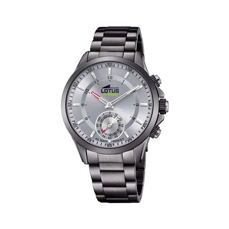 Lotus Montre modèle 18807/1 de la Collection Connected, boîtier 43mm avec Bracelet Acier Gris pour Homme