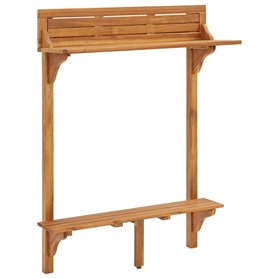 Table de Balcon en Bois d'acacia Massif 90 x 37 x 122,5 cm