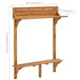 Table de Balcon en Bois d'acacia Massif 90 x 37 x 122,5 cm