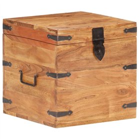 vidaXL Coffre Boîte de Rangement Coffre de Stockage Armoire de Rangement Table de Chevet Chambre Intérieur 40x40x40 cm Bois d'Ac