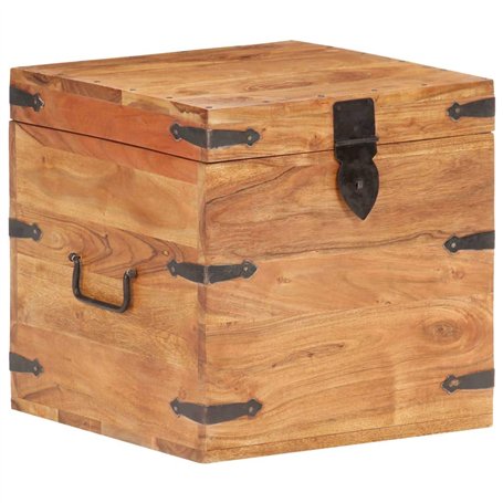 vidaXL Coffre Boîte de Rangement Coffre de Stockage Armoire de Rangement Table de Chevet Chambre Intérieur 40x40x40 cm Bois d'Ac