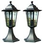 vidaXL 2X Lampes de Jardin Luminaire d'Allée Eclairage de Patio Lanterne de Jardin Lampe sur Pied de Terrasse Extérieur Vert Fon