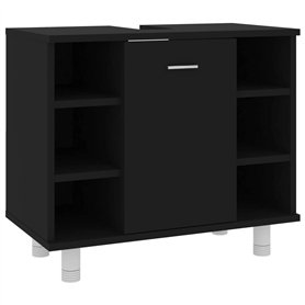 vidaXL Armoire de Salle de Bain Noir 60x32x53,5 cm Aggloméré