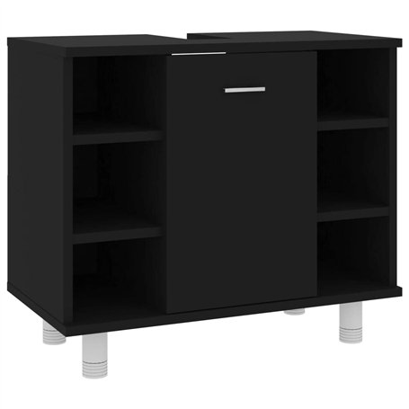 vidaXL Armoire de Salle de Bain Noir 60x32x53,5 cm Aggloméré