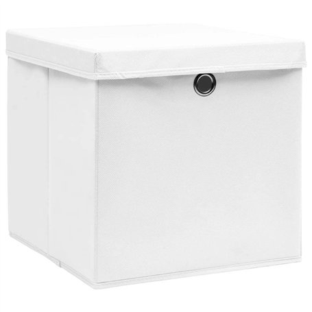 vidaXL 4x Boîtes de Rangement avec Couvercles Coffres de Rangement Boîtes d'Emballage Stockage Foulards Chaussettes Sous-vêtemen
