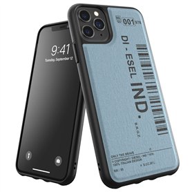 DIESEL Coque de téléphone conçue pour iPhone 11 Pro - en Denim moulé avec Motif Code-Barres - Résistant aux Chocs et aux Chutes 
