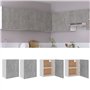 vidaXL Armoires Suspendues 2 pcs, Armoire de Rangement Murale avec 2 Étagères, Meuble de Cuisine Maison Intérieur, Gris Béton Bo