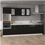 vidaXL Armoire en Verre à Suspendre avec 2 étagères - Meuble de Cuisine - Armoire de Cuisine - Armoire de Cuisine - Noir - 80 x 