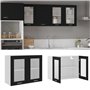 vidaXL Armoire en Verre à Suspendre avec 2 étagères - Meuble de Cuisine - Armoire de Cuisine - Armoire de Cuisine - Noir - 80 x 