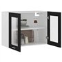 vidaXL Armoire en Verre à Suspendre avec 2 étagères - Meuble de Cuisine - Armoire de Cuisine - Armoire de Cuisine - Noir - 80 x 