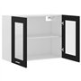 vidaXL Armoire en Verre à Suspendre avec 2 étagères - Meuble de Cuisine - Armoire de Cuisine - Armoire de Cuisine - Noir - 80 x 