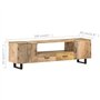 vidaXL Meuble TV Armoire Basse Centre de Divertissement Meuble de Salon Salle de Séjour Maison Intérieur 160x30x45 cm Bois Massi