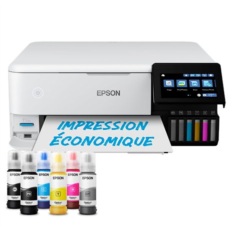 Imprimante photo A4 EcoTank ET-8500 avec réservoir d’encre et Wi-Fi