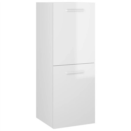 Badezimmerschrank Hochglanz-Weiß 30x30x80 cm Spanplatte