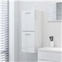 Badezimmerschrank Hochglanz-Weiß 30x30x80 cm Spanplatte