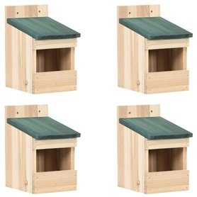 vidaXL 4X Bois de Sapin Nichoirs 12x16x20 cm Maison Cage à Oiseaux Jardin