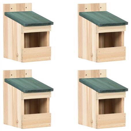 vidaXL 4X Bois de Sapin Nichoirs 12x16x20 cm Maison Cage à Oiseaux Jardin