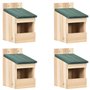 vidaXL 4X Bois de Sapin Nichoirs 12x16x20 cm Maison Cage à Oiseaux Jardin