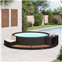 vidaXL Cadre de Spa Accessoire de Spa Marche de Spa Bordure Bord de Spa Résistance aux Intempéries Noir Résine Tressée Bois d'Ac