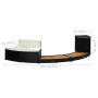 vidaXL Cadre de Spa Accessoire de Spa Marche de Spa Bordure Bord de Spa Résistance aux Intempéries Noir Résine Tressée Bois d'Ac