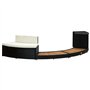 vidaXL Cadre de Spa Accessoire de Spa Marche de Spa Bordure Bord de Spa Résistance aux Intempéries Noir Résine Tressée Bois d'Ac