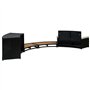 vidaXL Cadre de Spa Accessoire de Spa Marche de Spa Bordure Bord de Spa Résistance aux Intempéries Noir Résine Tressée Bois d'Ac
