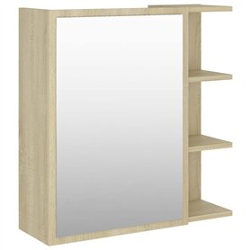 vidaXL - Bad-Spiegelschrank Sonoma-Eiche 62,5x20,5x64 cm Spanplatte