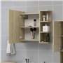 vidaXL - Bad-Spiegelschrank Sonoma-Eiche 62,5x20,5x64 cm Spanplatte
