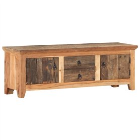 vidaXL Meuble TV Armoire Basse Centre de Divertissement avec 2 Compartiments et 2 Tiroirs Salon Intérieur Bois de Récupération M