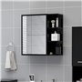 vidaXL Armoire à Miroir de Salle de Bain Armoire Murale Meuble de Rangement Armoire de Rangement Intérieur Noir 62,5x20,5x64 cm 
